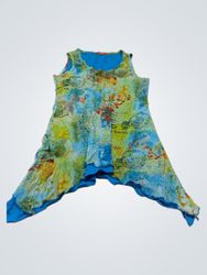LE GRENIER Women's Sleeveless Asymmetrical Print T..