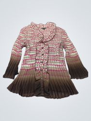 PIANO Women's Pleated Ombre Long Sleeve Shirt