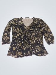 DANIEL LAURENT Top da donna marrone con stampa flo..