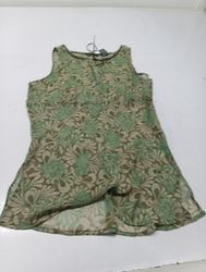 New York & Company Women's Green Floral Print Slee..