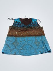 Top sem mangas estampado Cimarron Blue and Brown