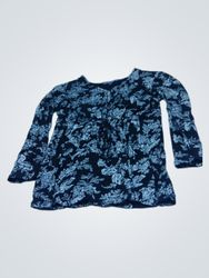 Black and White Floral Print Top