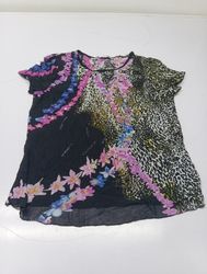 NYGÅRD Women's Black Floral Print Top