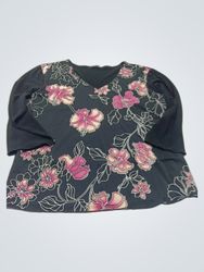 Women's Floral Print V-Neck Long Sleeve Top