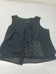 Black sleeveless top with embellishments
