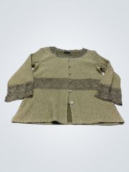KRISS Damen Beige Strickjacke mit strukturiertem M..