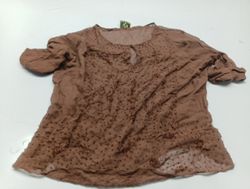 Camicia trasparente marrone con perline
