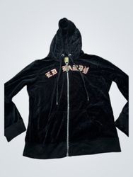 Ed Hardy Velour Hoodie with Tiger Graphic