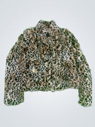 Leopard Print Faux Fur Jacket