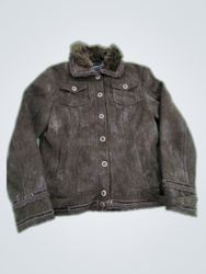 Montana Suede Jacket with Fur Collar