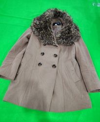 Moda International Beige Fur Collar Coat