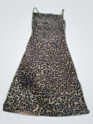 Vestido Slip de Estampa de Leopardo