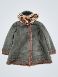 Fur Trimmed Hooded Coat