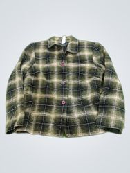 Sag Harbor Green Plaid Flannel Shirt