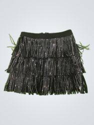 Hot & Delicious Black Fringed Mini Skirt