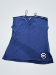 Michael Kors Navy Sleeveless V-Neck Tank Top