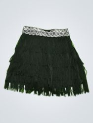 SPRI Black Fringed Mini Skirt