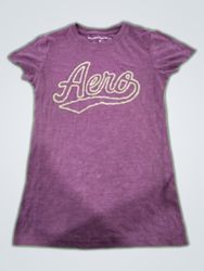 Aeropostale Purple Printed T-Shirt
