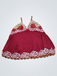 Red Lace Trim Chemise