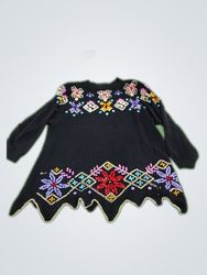 Embroidered Black Sweater