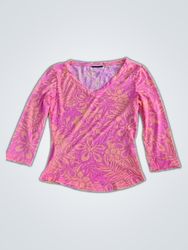 Guess Floral Print V-Neck Top