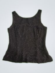 BIEFF BASIX Black Beaded Tank Top Size 4