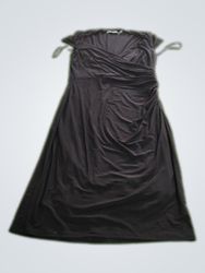 Lauren Ralph Lauren Black Ruched Midi Dress