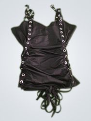 Black lace-up tank top with grommets