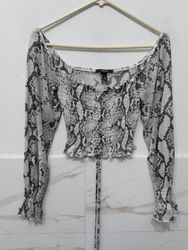 Forever 21 Snake Print Long Sleeve Top