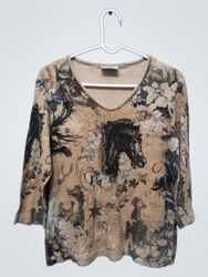 Cactus Bay Apparel Blusa Feminina de Manga 3/4 com..