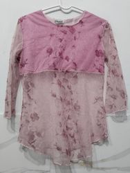 Top transparente floral rosa Chancel Paris