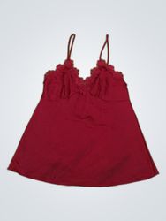 Red Lace-Trimmed Cami Top