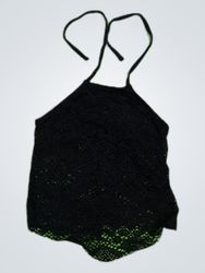 Black Crochet Halter Top