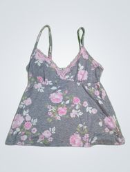 PINK Lace Trim Floral Camisole