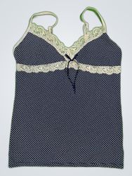 American Eagle Navy Polka Dot Lace Trim Camisole