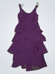 S.L. Fashions Purple Tiered Mini Dress