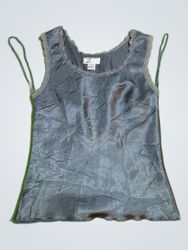 Gray Lace Trim Tank Top