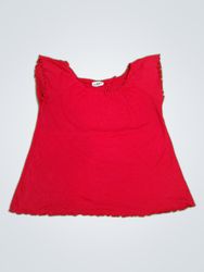Diamantés Red Ruffled Sleeve Blouse