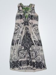 Lace Trim Floral Print Midi Dress