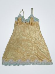 Gilligan Gold Satin Lace-Trim Slip Dress