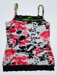 Mango Printed Lace Trim Camisole