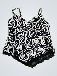 Unbranded Black and White Floral Print Camisole To..