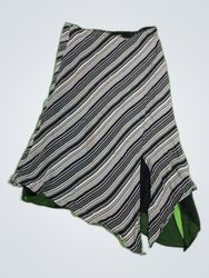 Meronna Striped Silk Mini Skirt