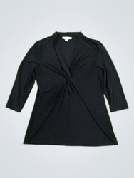 White House Black Market Black Wrap Blouse