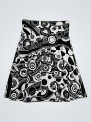Maurices Black and White Abstract Print Mini Skirt