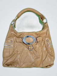 Black Rivet Tan Faux Leather Hobo Bag