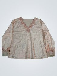 Embroidered Satin Blouse
