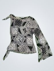 Closet Printed One-Shoulder Blouse