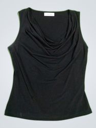 Calvin Klein Black Draped Sleeveless Blouse
