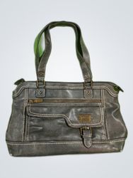 Bebe Gray Vinyl Handbag